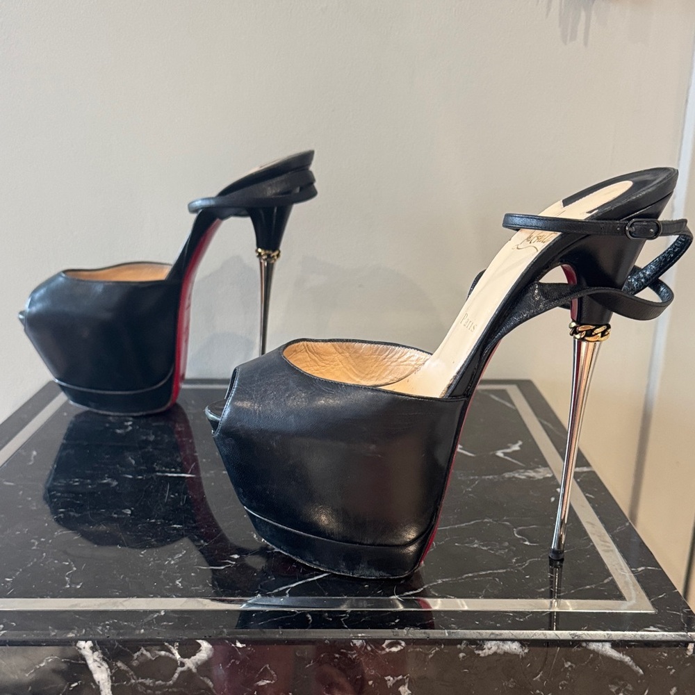 Christian Louboutin Despressi 170 RARE Fetish Stiletto Platform PeepToe Heels 39